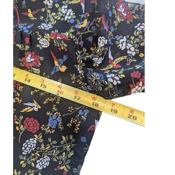 Madewell Floral Peplum Blouse Size Small Long Sleeves - Picture 13 of 15